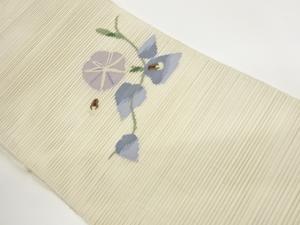 絽綴れ朝顔・蛍模様織出し名古屋帯